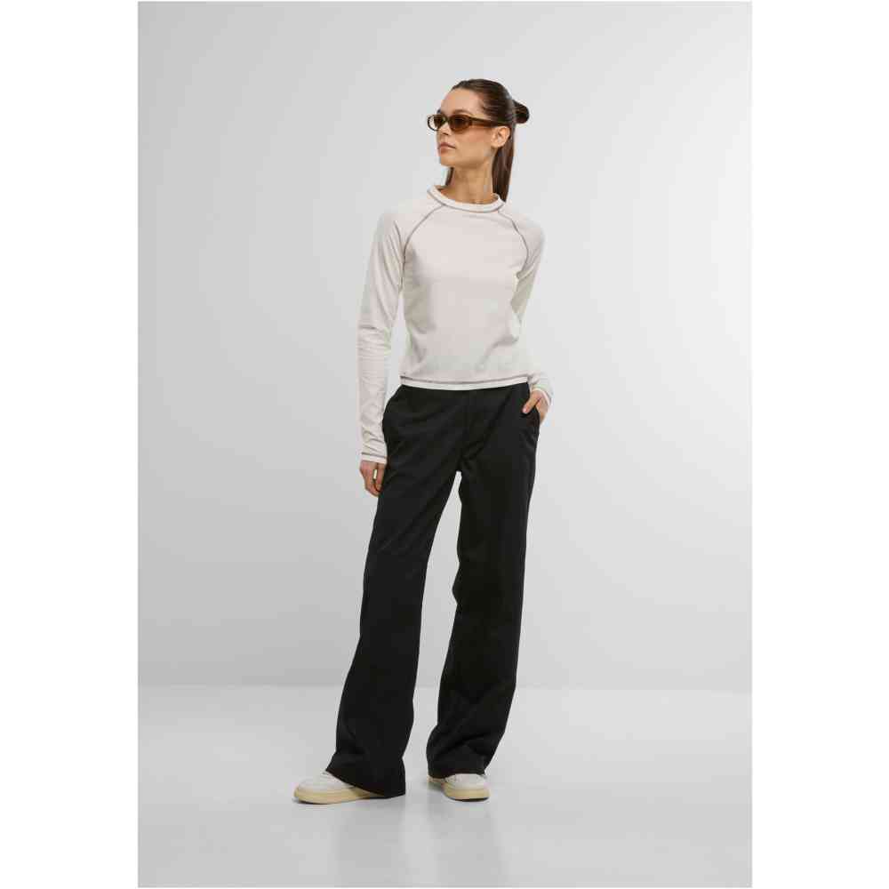 Urban Classics - Contrast Jersey Longsleeve top - Gebroken wit